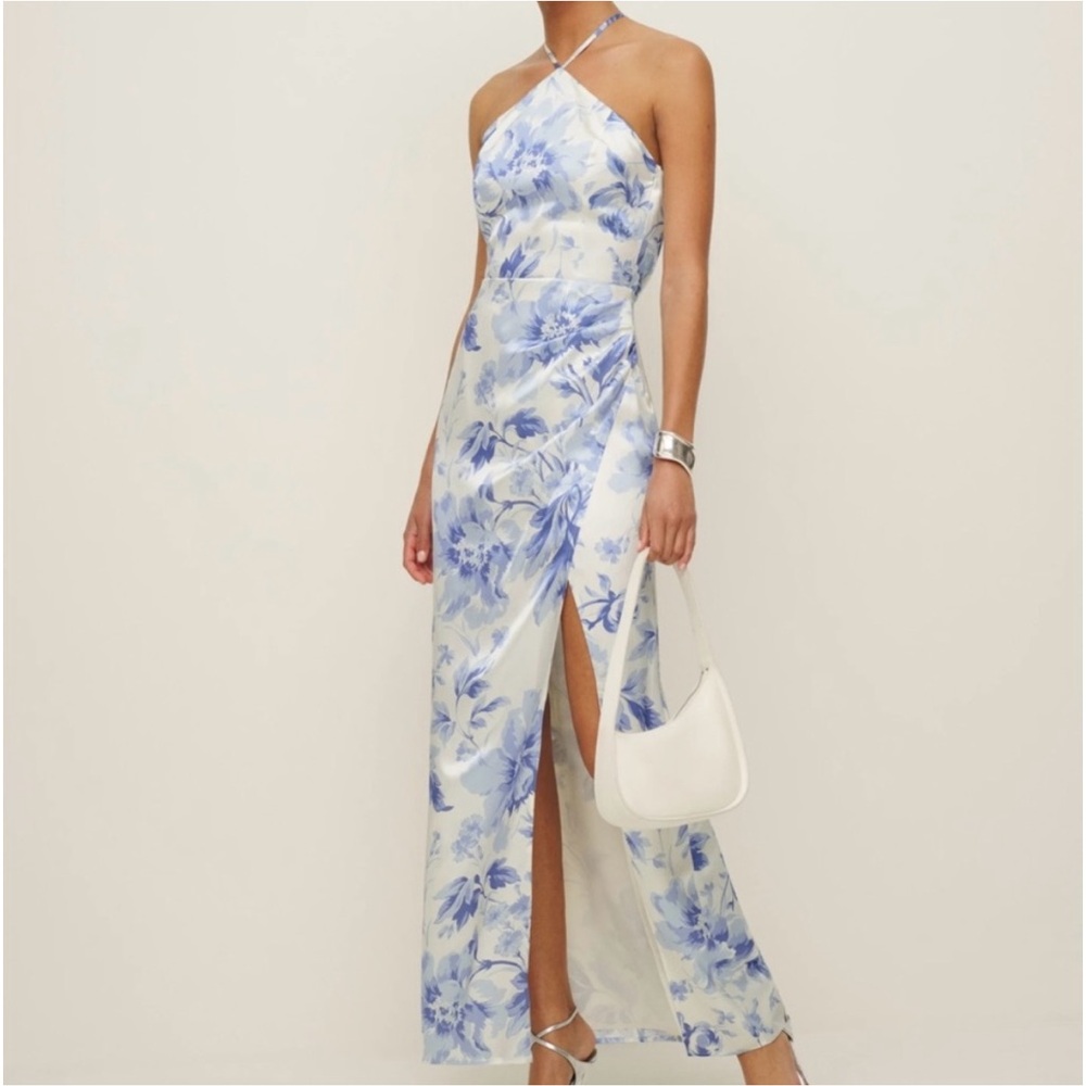 Reformation myla silk dress meringue